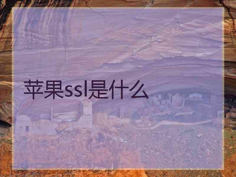 苹果ssl是什么