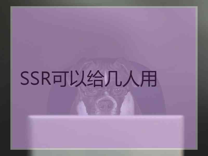 SSR可以给几人用