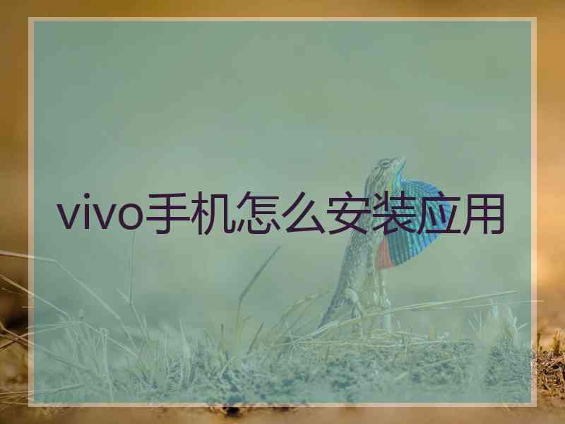 vivo手机怎么安装应用