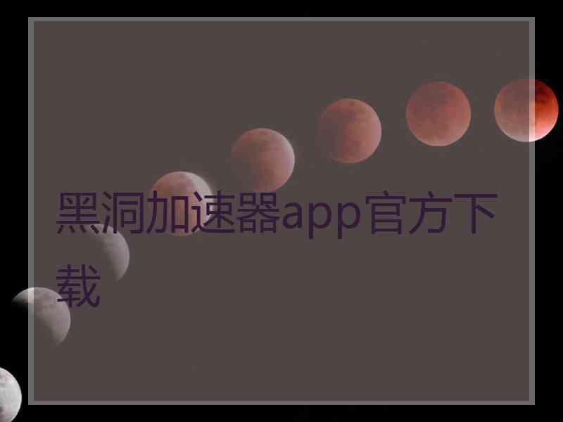 黑洞加速器app官方下载