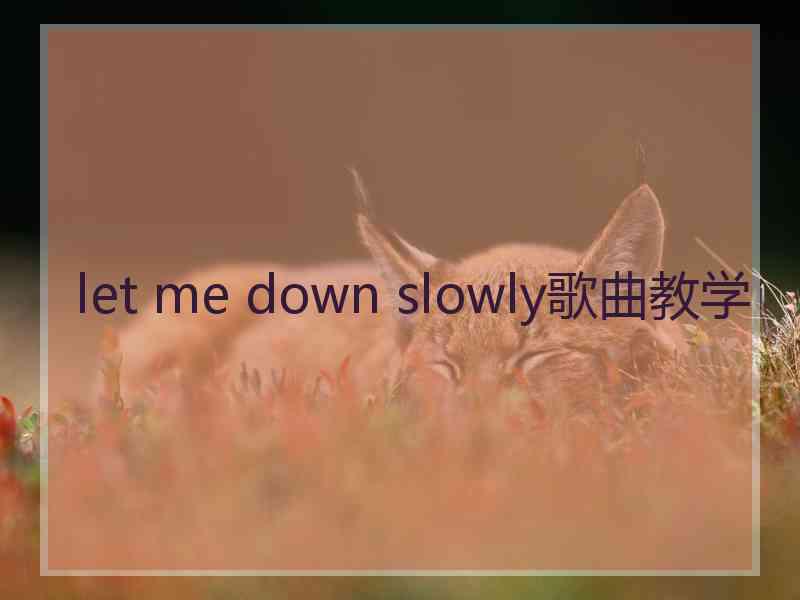 let me down slowly歌曲教学