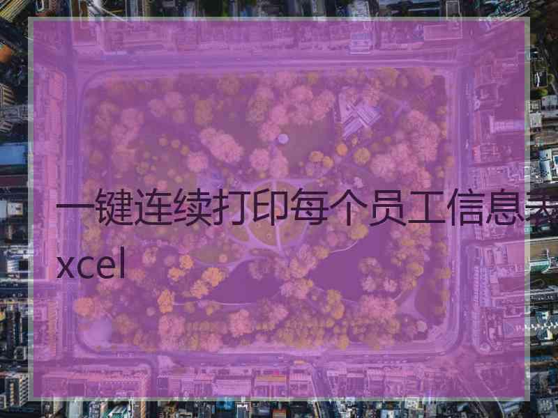 一键连续打印每个员工信息表excel