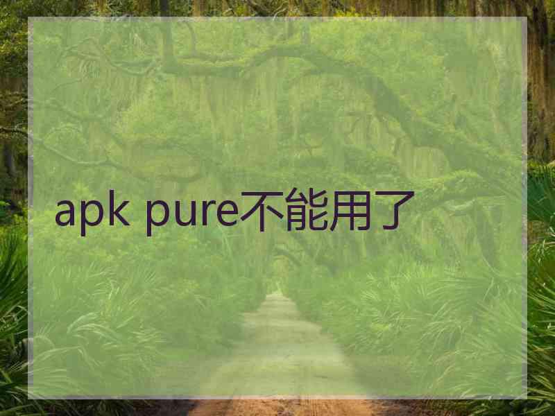 apk pure不能用了