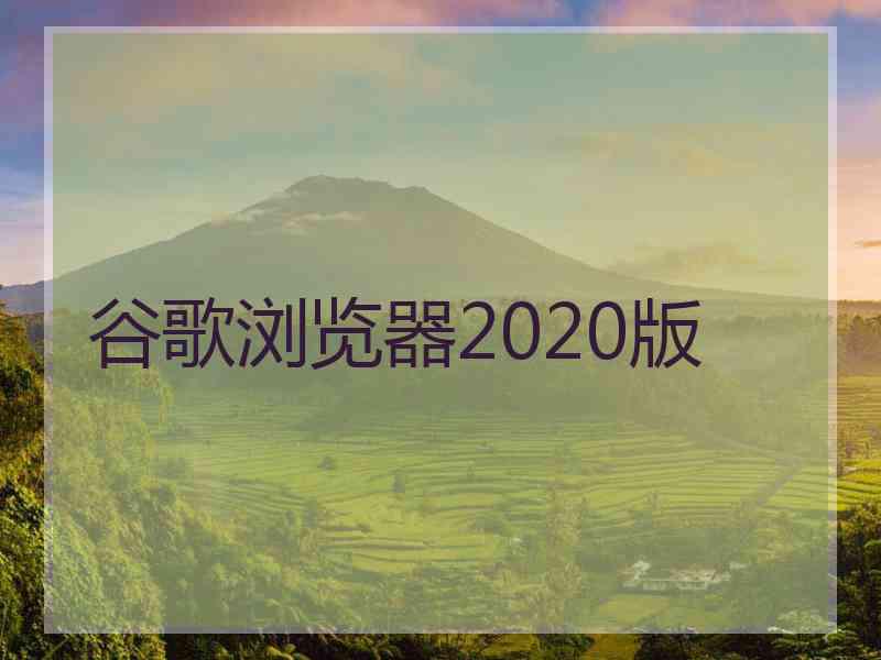 谷歌浏览器2020版