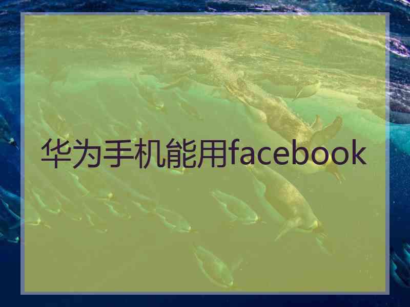 华为手机能用facebook