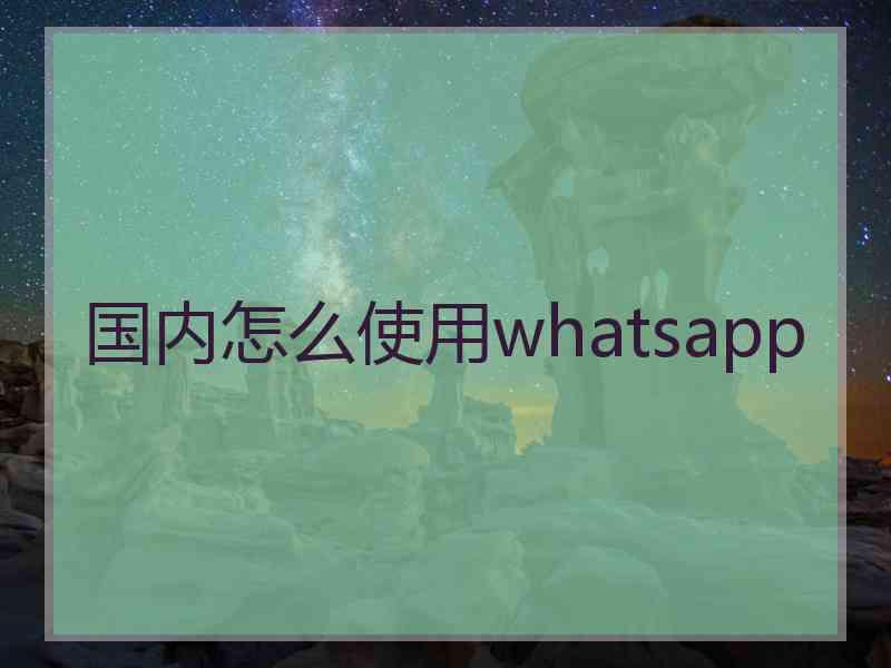 国内怎么使用whatsapp