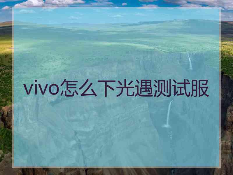 vivo怎么下光遇测试服