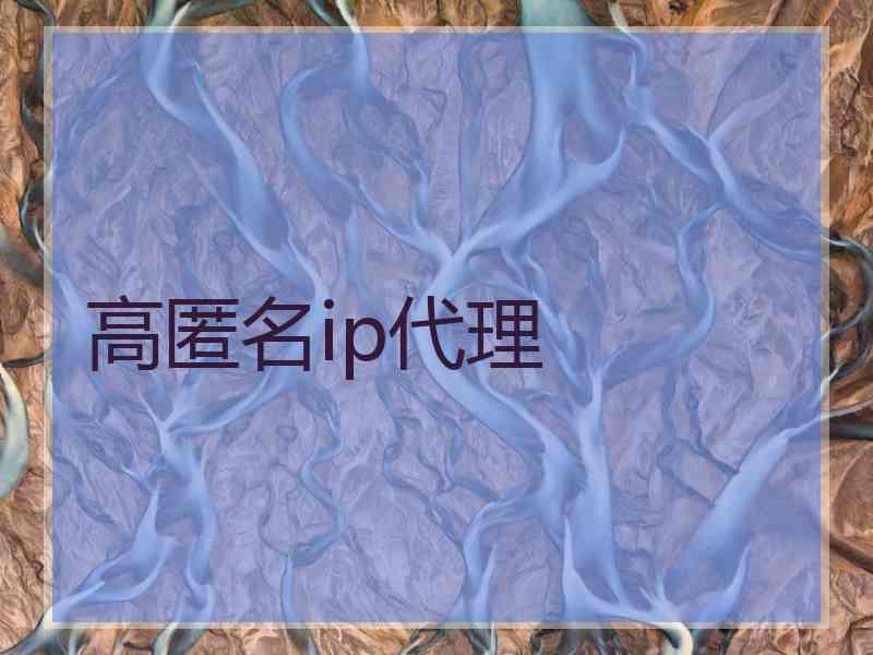 高匿名ip代理