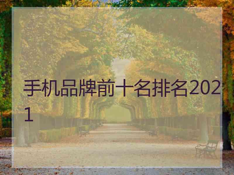 手机品牌前十名排名2021