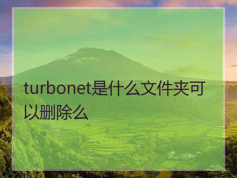 turbonet是什么文件夹可以删除么