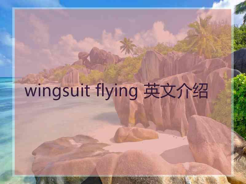 wingsuit flying 英文介绍