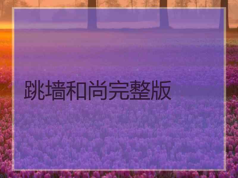 跳墙和尚完整版