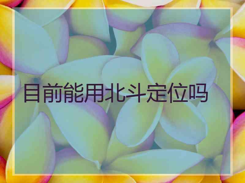 目前能用北斗定位吗