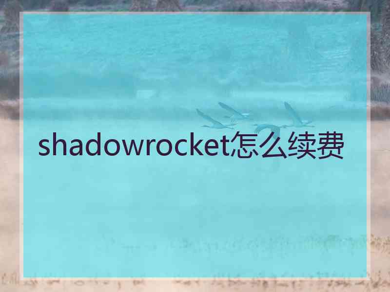 shadowrocket怎么续费