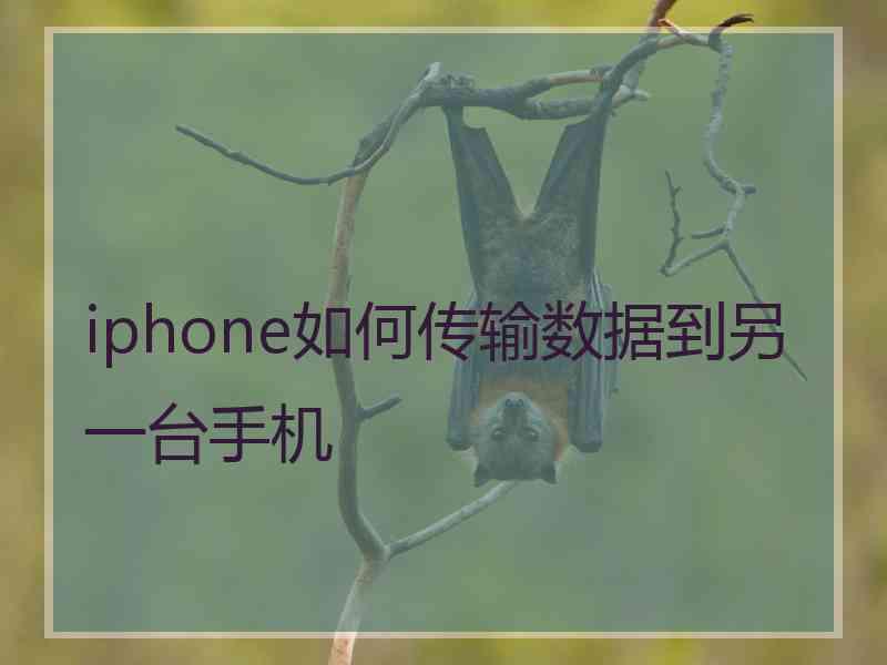 iphone如何传输数据到另一台手机