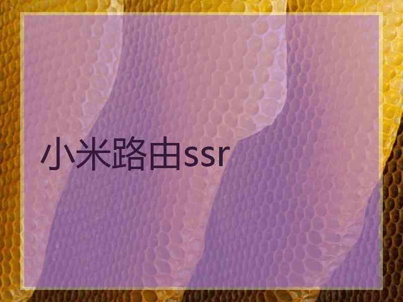 小米路由ssr