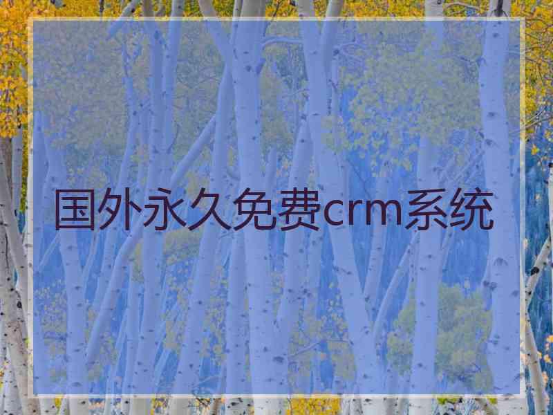 国外永久免费crm系统