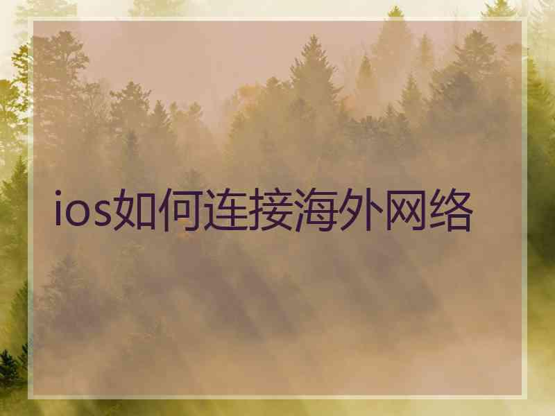 ios如何连接海外网络