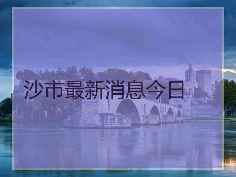 沙市最新消息今日