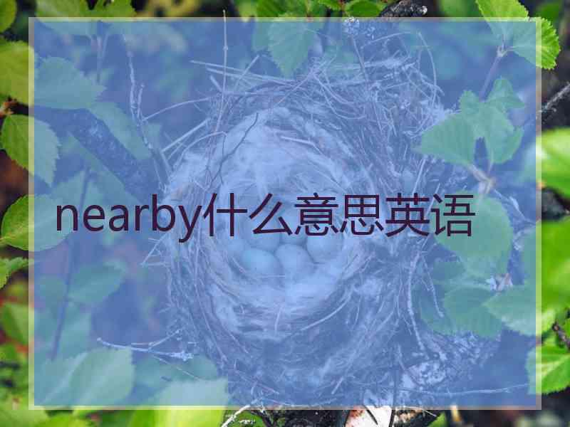 nearby什么意思英语