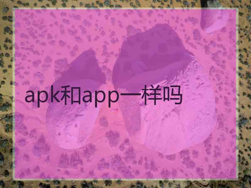 apk和app一样吗