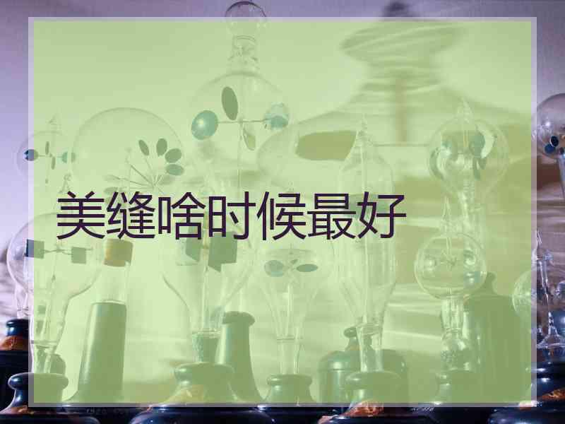 美缝啥时候最好