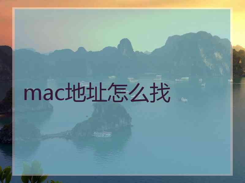 mac地址怎么找