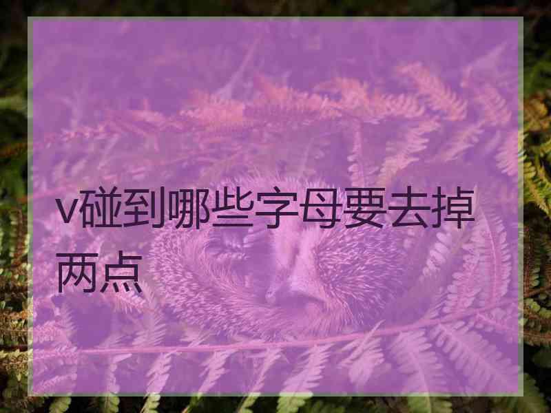 v碰到哪些字母要去掉两点