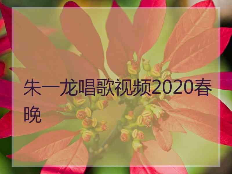 朱一龙唱歌视频2020春晚