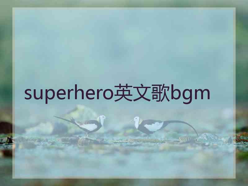 superhero英文歌bgm