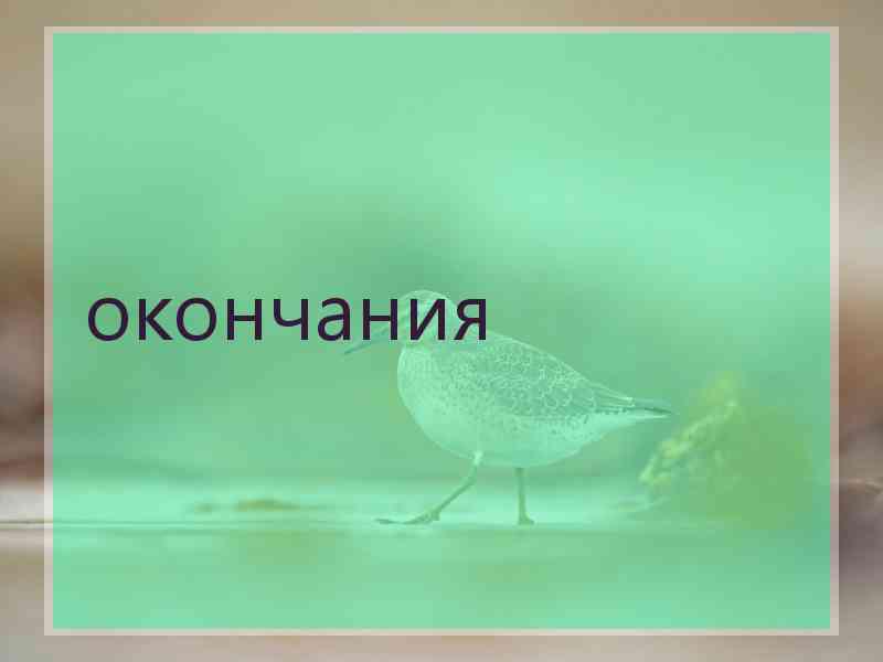 окончания