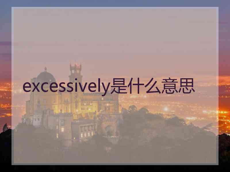 excessively是什么意思