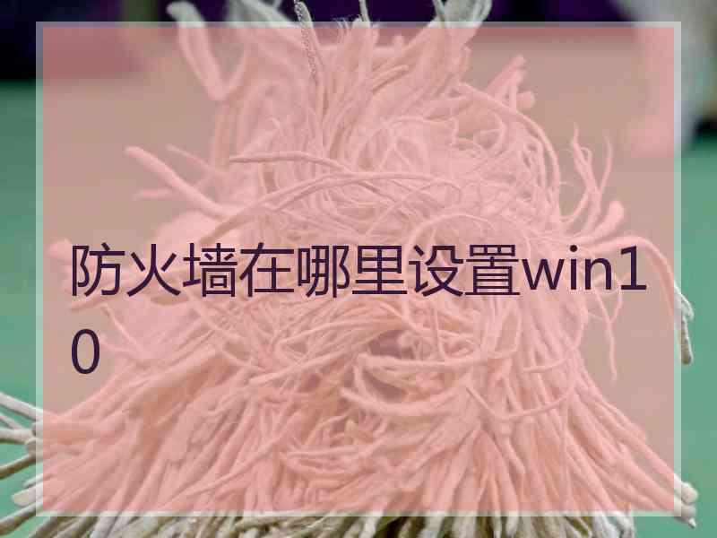 防火墙在哪里设置win10