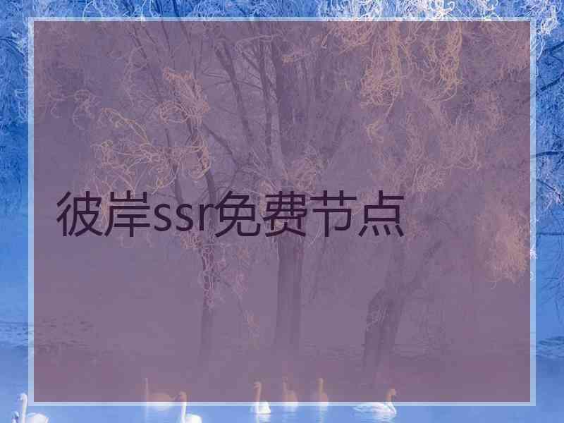 彼岸ssr免费节点