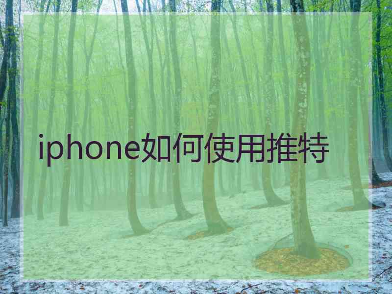 iphone如何使用推特