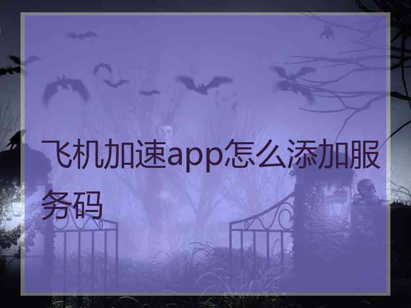 飞机加速app怎么添加服务码