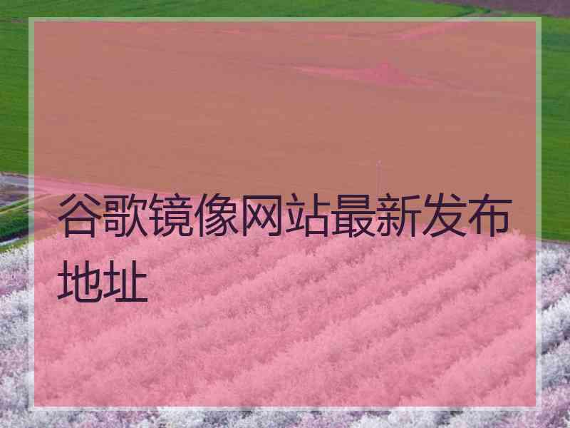 谷歌镜像网站最新发布地址