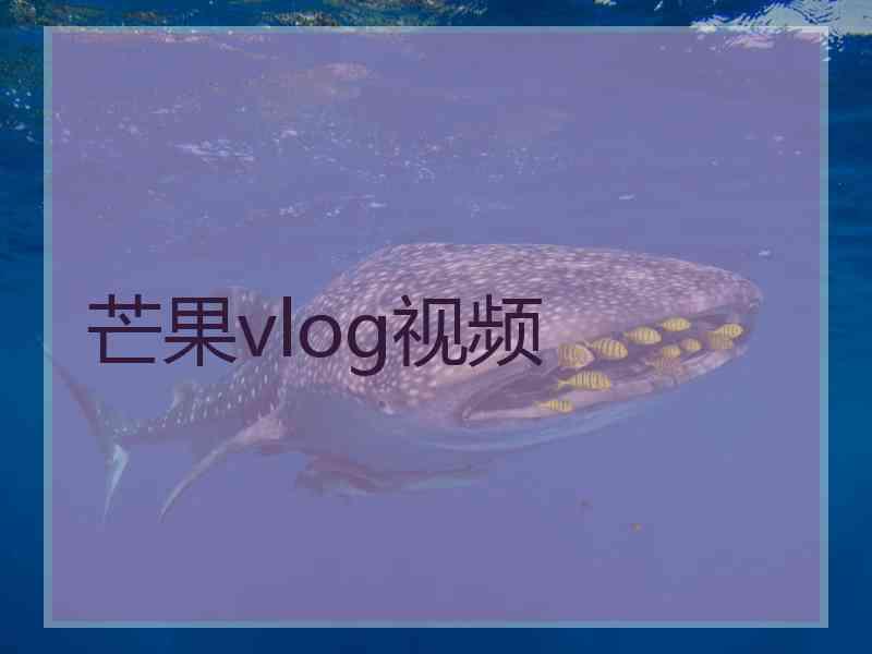 芒果vlog视频