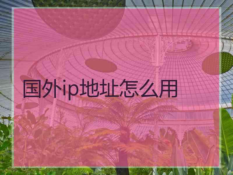 国外ip地址怎么用