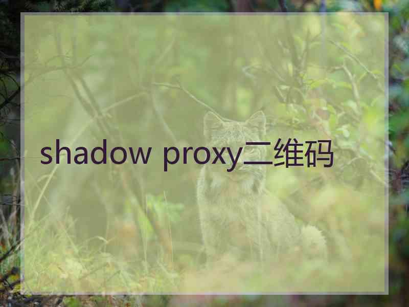 shadow proxy二维码