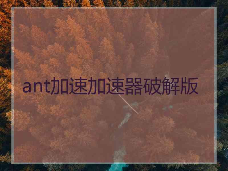 ant加速加速器破解版