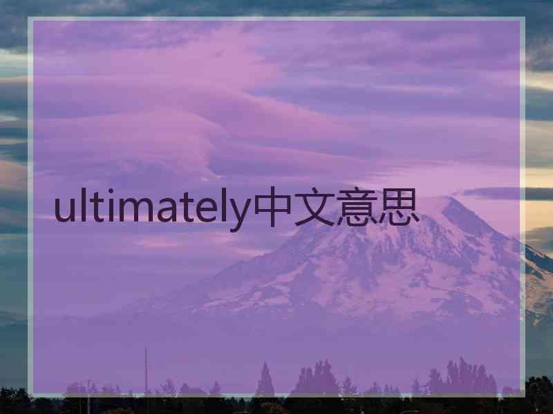 ultimately中文意思