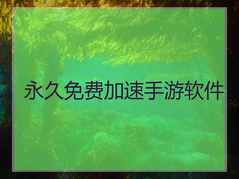 永久免费加速手游软件