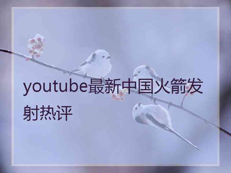 youtube最新中国火箭发射热评