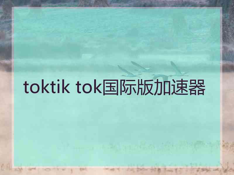 toktik tok国际版加速器