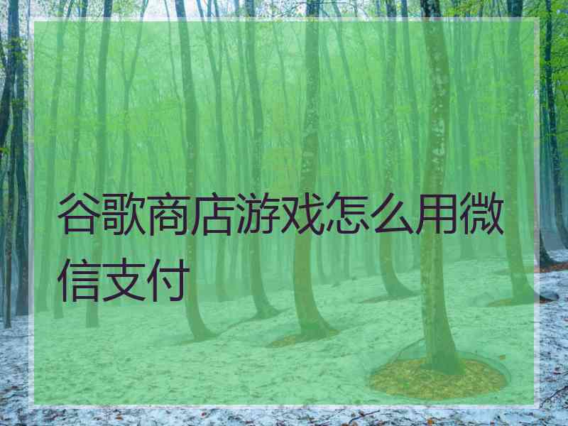 谷歌商店游戏怎么用微信支付