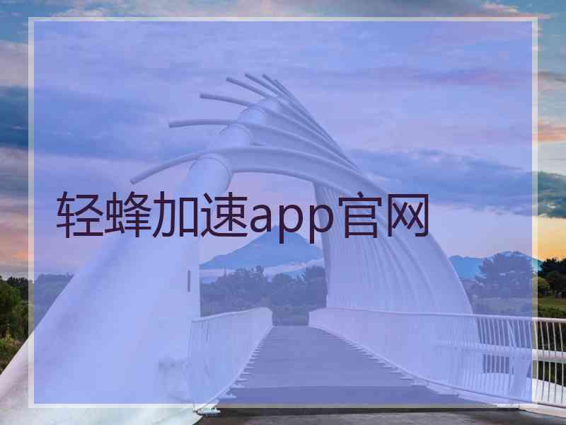 轻蜂加速app官网