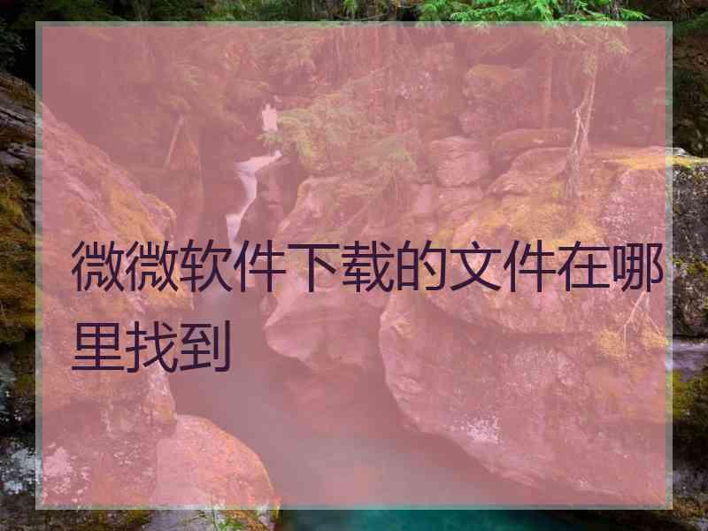 微微软件下载的文件在哪里找到