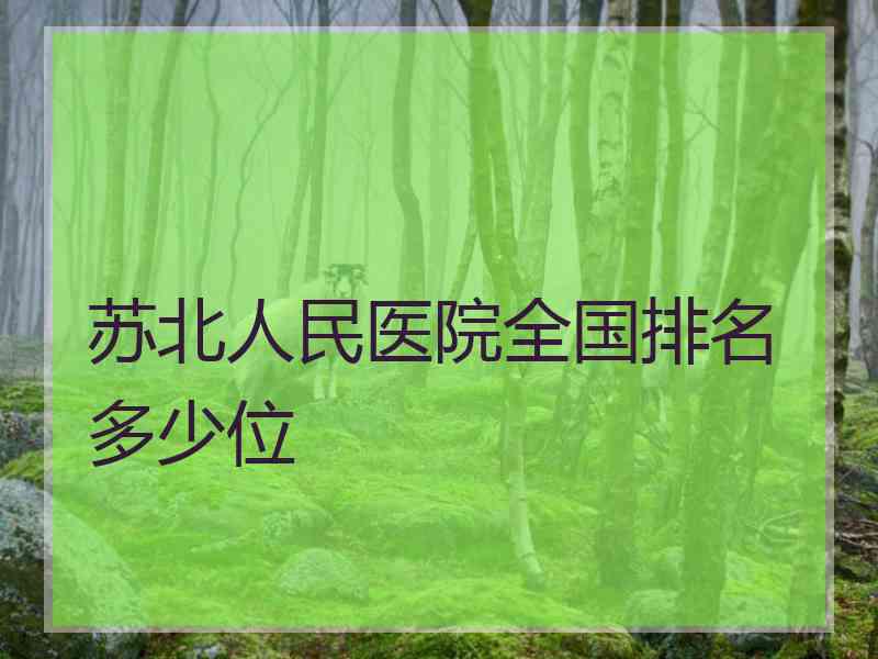 苏北人民医院全国排名多少位