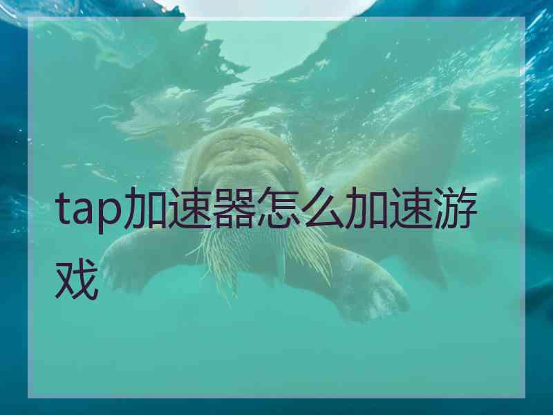 tap加速器怎么加速游戏